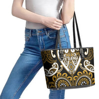 Aotearoa Ngai Te Rangi Leather Tote Bag Maori Tribal Pattern LT05 - Polynesian Pride
