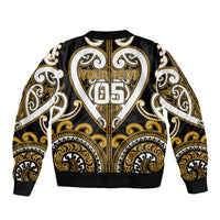 Custom Aotearoa Ngai Te Rangi Sleeve Zip Bomber Jacket Maori Tribal Pattern LT05 - Polynesian Pride
