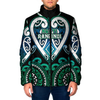 Custom Aotearoa Ngati Ranginui Padded Jacket Maori Tribal Pattern LT05 Men Cyan - Polynesian Pride