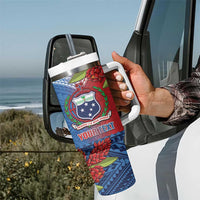 Personalised Samoa Tumbler With Handle Teuila Torch Ginger Mix Polynesian Tribal