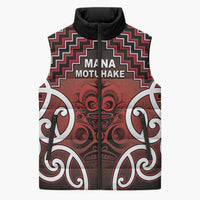 Personalised Aotearoa Mana Motuhake Sleeveless Puffer Jacket Poutama With Maori Pattern - Polynesian Pride