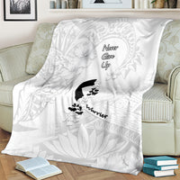 Lung Cancer Awareness Blanket Never Give Up Polynesian Style LT05 - Polynesian Pride