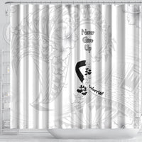 Lung Cancer Awareness Shower Curtain Never Give Up Polynesian Style LT05 - Polynesian Pride