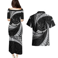Personalised New Zealand Bungy Jumping Couples Matching Puletasi Dress and Hawaiian Shirt Maori Pattern LT05 - Polynesian Pride