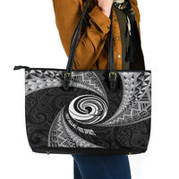 New Zealand Bungy Jumping Leather Tote Bag Maori Pattern LT05 - Polynesian Pride