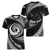 Personalised New Zealand Bungy Jumping Women V Neck T Shirt Maori Pattern LT05 - Polynesian Pride