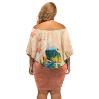 Hawaii Kauai Na Pali Coast Landscape Family Matching Off Shoulder Short Dress and Hawaiian Shirt LT05 - Polynesian Pride
