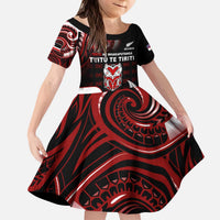 Aotearoa Toitu He Whakaputanga Kid Short Sleeve Dress Toitu Te Tiriti O Waitangi LT05 KID Black - Polynesian Pride