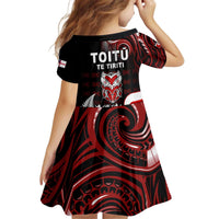 Aotearoa Toitu He Whakaputanga Kid Short Sleeve Dress Toitu Te Tiriti O Waitangi LT05 - Polynesian Pride