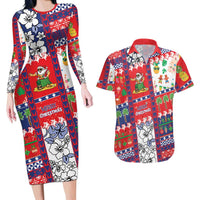 Wallis And Futuna Christmas Couples Matching Long Sleeve Bodycon Dress and Hawaiian Shirt Festive Beach Vibes LT05 Red - Polynesian Pride