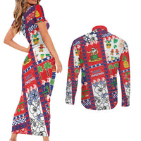 Wallis And Futuna Christmas Couples Matching Short Sleeve Bodycon Dress and Long Sleeve Button Shirt Festive Beach Vibes - Polynesian Pride