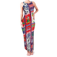 Wallis And Futuna Christmas Family Matching Tank Maxi Dress and Hawaiian Shirt Festive Beach Vibes LT05 Mom's Dress Red - Polynesian Pride