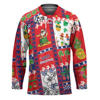Wallis And Futuna Christmas Hockey Jersey Festive Beach Vibes - Polynesian Pride