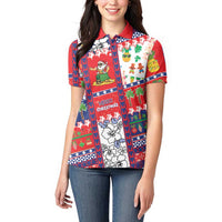 Wallis And Futuna Christmas Women Polo Shirt Festive Beach Vibes - Polynesian Pride