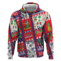 Wallis And Futuna Christmas Zip Hoodie Festive Beach Vibes LT05 Pullover Hoodie Red - Polynesian Pride
