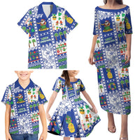 Northern Mariana Islands Christmas Family Matching Puletasi and Hawaiian Shirt Festive Beach Vibes LT05 - Polynesian Pride