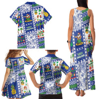 Northern Mariana Islands Christmas Family Matching Tank Maxi Dress and Hawaiian Shirt Festive Beach Vibes LT05 - Polynesian Pride