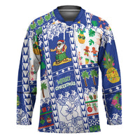 Northern Mariana Islands Christmas Hockey Jersey Festive Beach Vibes - Polynesian Pride