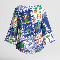 Northern Mariana Islands Christmas Kimono Sleeve Blouse Festive Beach Vibes LT05 - Polynesian Pride