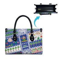 Northern Mariana Islands Christmas Leather Bag Festive Beach Vibes - Polynesian Pride