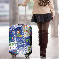 Northern Mariana Islands Christmas Luggage Cover Festive Beach Vibes - Polynesian Pride