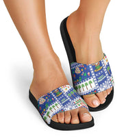 Northern Mariana Islands Christmas Slide Sandals Festive Beach Vibes - Polynesian Pride