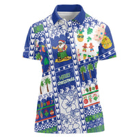 Northern Mariana Islands Christmas Women Polo Shirt Festive Beach Vibes - Polynesian Pride