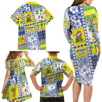New Caledonia Christmas Family Matching Long Sleeve Bodycon Dress and Hawaiian Shirt Festive Beach Vibes LT05 - Polynesian Pride