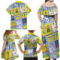 New Caledonia Christmas Family Matching Off Shoulder Maxi Dress and Hawaiian Shirt Festive Beach Vibes LT05 - Polynesian Pride