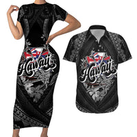 Hawaii November 28th Couples Matching Short Sleeve Bodycon Dress and Hawaiian Shirt Kanaka Maoli Tribal Pattern - Polynesian Pride
