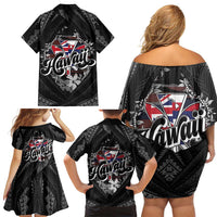 Hawaii November 28th Family Matching Off Shoulder Short Dress and Hawaiian Shirt Kanaka Maoli Tribal Pattern LT05 - Polynesian Pride