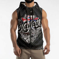 Hawaii November 28th Sleeveless Zip Hoodie Kanaka Maoli Tribal Pattern - Polynesian Pride