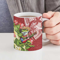 Puerto Rico Coqui Frog Ceramic Mug Tropical Flowers Polynesian Style LT05 - Polynesian Pride