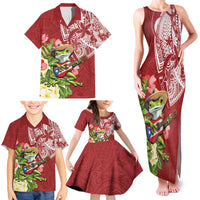 Puerto Rico Coqui Frog Family Matching Tank Maxi Dress and Hawaiian Shirt Tropical Flowers Polynesian Style LT05 - Polynesian Pride