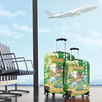 Hawaii Saint Patrick's Day Luggage Cover Funny Surfing Leprechaun