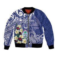 Personalised Hafa Adai Guam Bomber Jacket Latte Stone With Coconut Crab