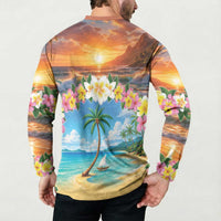 Guam Button Sweatshirt Eternal Summer Sunset Beach