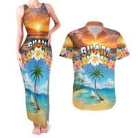 Guam Couples Matching Tank Maxi Dress and Hawaiian Shirt Eternal Summer Sunset Beach