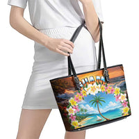 Guam Leather Tote Bag Eternal Summer Sunset Beach