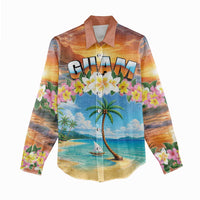Guam Women Casual Shirt Eternal Summer Sunset Beach
