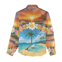 Guam Women Casual Shirt Eternal Summer Sunset Beach