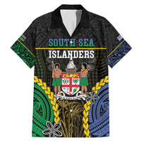 Personalised South Sea Islanders And Fiji Family Matching Mermaid Dress and Hawaiian Shirt Kanakas Fijian Tapa Pattern LT05 Dad's Shirt - Short Sleeve Black - Polynesian Pride