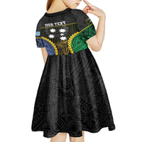 Personalised South Sea Islanders And Fiji Kid Short Sleeve Dress Kanakas Fijian Tapa Pattern