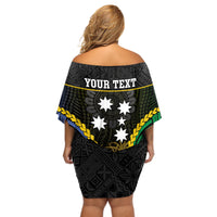 Personalised South Sea Islanders And Fiji Off Shoulder Short Dress Kanakas Fijian Tapa Pattern