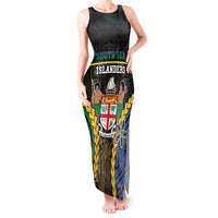 Personalised South Sea Islanders And Fiji Tank Maxi Dress Kanakas Fijian Tapa Pattern LT05 Women Black - Polynesian Pride