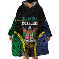 Personalised South Sea Islanders And Fiji Wearable Blanket Hoodie Kanakas Fijian Tapa Pattern LT05 - Polynesian Pride
