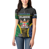Personalised South Sea Islanders And Fiji Women Polo Shirt Kanakas Fijian Tapa Pattern LT05 - Polynesian Pride