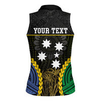 Personalised South Sea Islanders And Fiji Women Sleeveless Polo Shirt Kanakas Fijian Tapa Pattern LT05 - Polynesian Pride