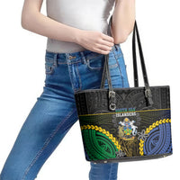 South Sea Islanders And Solomon Islands Leather Tote Bag Kanakas Polynesian Pattern