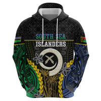 Personalised South Sea Islanders And Vanuatu Zip Hoodie Kanakas Sand Drawing Pattern